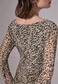 Mesh-Kleid mit Leo-Print creamy brown