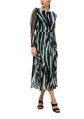 Mesh-Kleid mit Plisseefalten blau