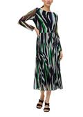 Mesh-Kleid mit Plisseefalten blau