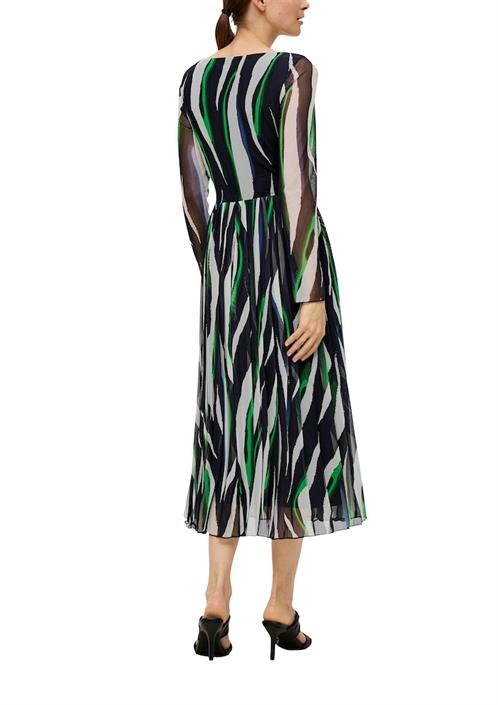 mesh-kleid-mit-plisseefalten-blau