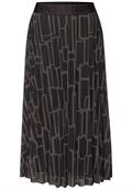 Mesh Plissée Rock mit Print darkest brown