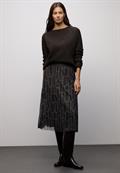 Mesh Plissée Rock mit Print darkest brown