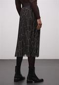 Mesh Plissée Rock mit Print darkest brown