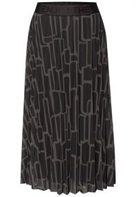 Mesh Plissée Rock mit Print darkest brown
