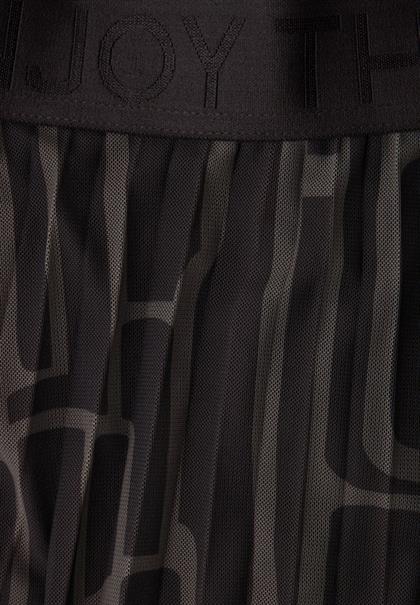 Mesh Plissée Rock mit Print darkest brown