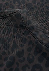 Mesh-Shirt mit Leo-Muster dark auburn brown