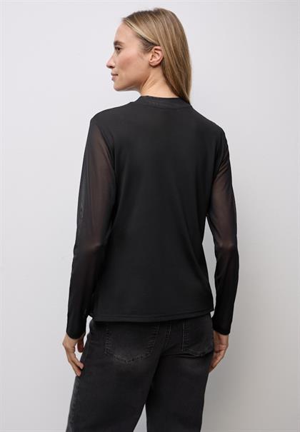 Mesh Turtleneck Shirt black