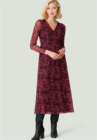 Meshkleid blackdark red