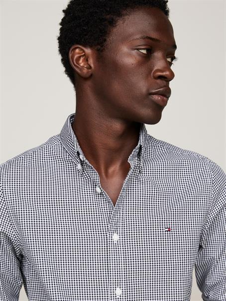 MICRO GINGHAM POPLIN SF SHIRT carbon navy - optic white