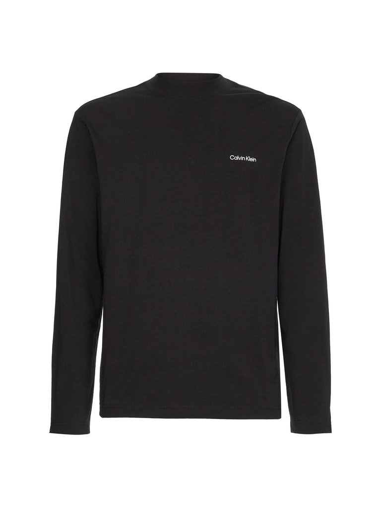 Calvin Klein Herren Longsleeve MICRO LOGO LS MOCK NECK T SHIRT grey asphalt bequem online kaufen bei Tara M