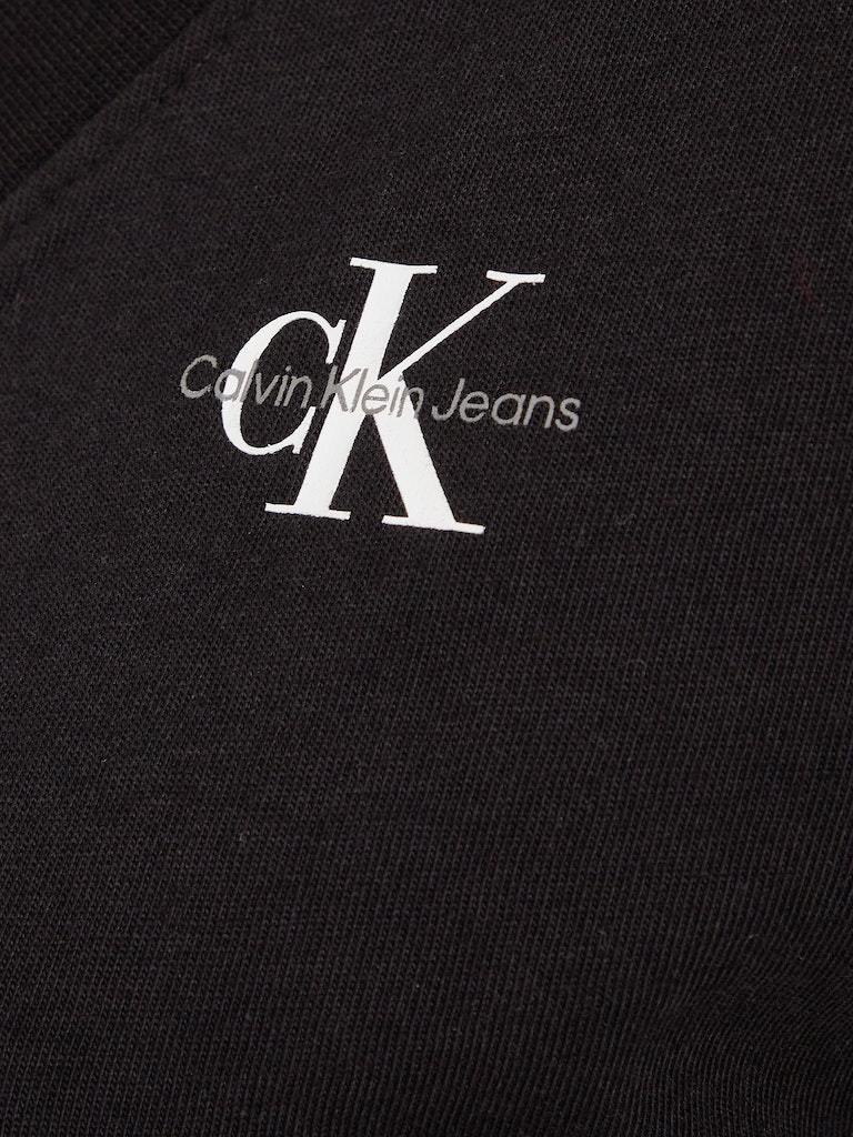 Calvin Klein Jeans Damen T-Shirt MICRO MONOLOGO SLIM V-NECK TEE ck black  bequem online kaufen bei