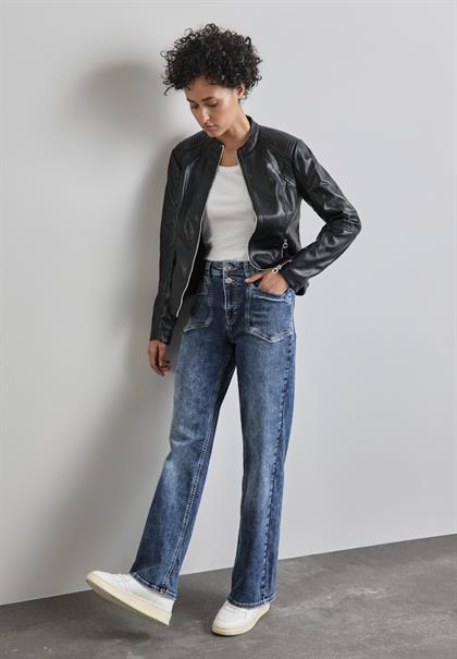 mid blue random wash