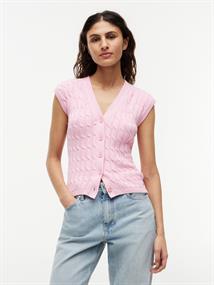 MID GG CABLE VEST CARDI classic pink