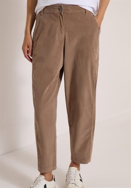 Mid Waist Barrel Leg Hose im Casual Fit earthy taupe