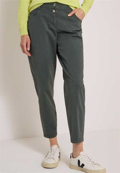 Mid Waist Barrel Leg Hose im Casual Fit faded olive