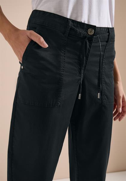 Mid Waist Barrel Leg Hose im Casual Fit palm breeze green