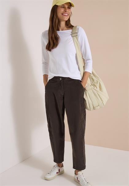Mid Waist Barrel Leg Hose im Casual Fit pine needle green