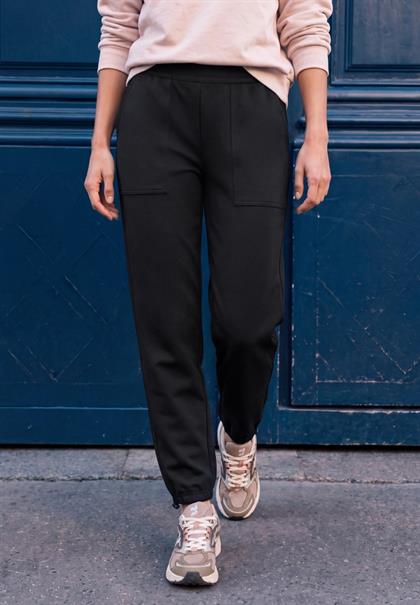 Mid Waist Barrel Leg Hose im Loose Fit black