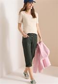 Mid Waist Casual Fit Hose mit Turn Up clear khaki