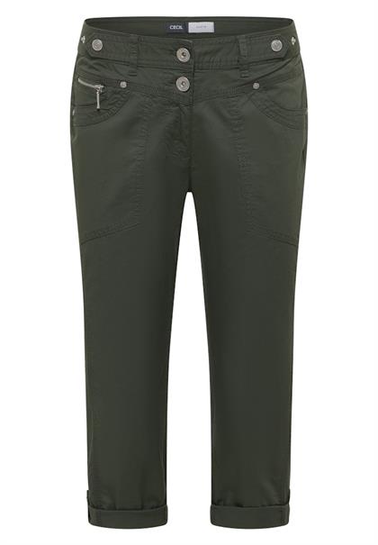 Mid Waist Casual Fit Hose mit Turn Up clear khaki