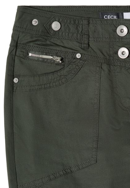 Mid Waist Casual Fit Hose mit Turn Up clear khaki