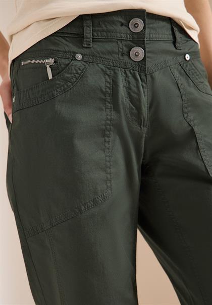 Mid Waist Casual Fit Hose mit Turn Up clear khaki