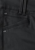 Mid Waist Hose im Slim Fit in Leder-Optik black