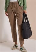 Mid Waist Slim Leg Hose im Casual Fit earthy taupe