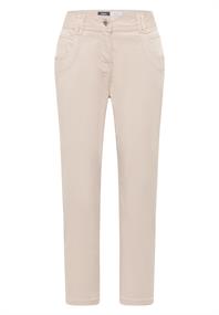 Mid Waist Slim Leg Hose im Casual Fit grain beige