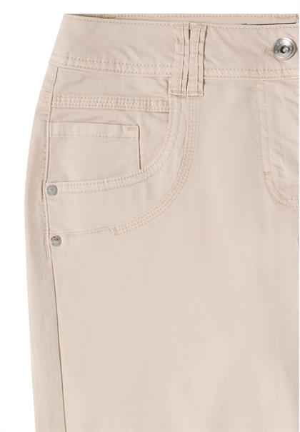 Mid Waist Slim Leg Hose im Casual Fit grain beige