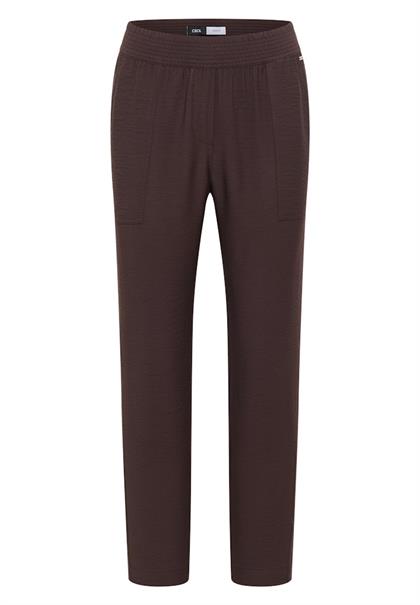 Mid Waist Slim Leg Hose im Loose Fit brown cacao