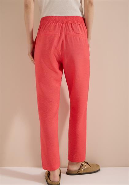 Mid Waist Slim Leg Hose im Loose Fit coral