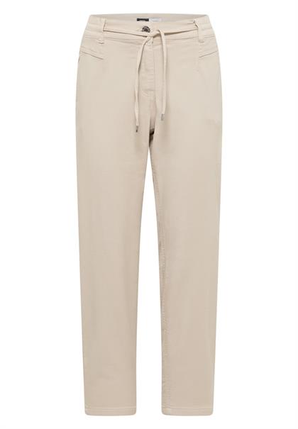 Mid Waist Slim Leg Hose im Loose Fit grain beige