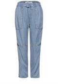 Mid Waist Slim Leg Hose im Washed-Look light blue soft wash
