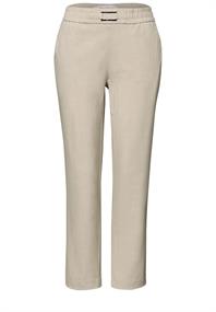 Mid Waist Slim Leg Hose mit Schnalle cobble stone