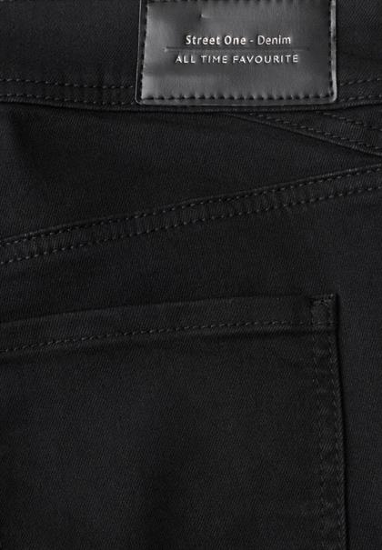 Mid Waist Slim Leg Jeans im Casual Fit black clean washed
