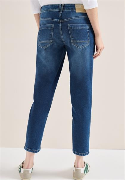 Mid Waist Slim Leg Jeans im Casual Fit mid blue used wash