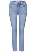 Mid Waist Slim Leg Jeans im Slim Fit light blue random wash