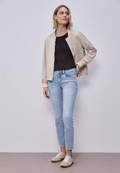 Mid Waist Slim Leg Jeans im Slim Fit light blue random wash