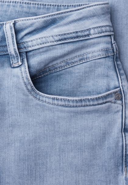 Mid Waist Slim Leg Jeans im Slim Fit light blue random wash