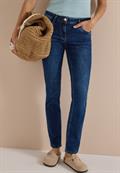 Mid Waist Straight Leg Jeans im Casual Fit mid blue used wash