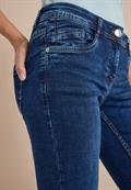 Mid Waist Straight Leg Jeans im Casual Fit mid blue used wash