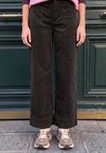 Mid Waist Wide Leg Hose im Casual Fit charred brown