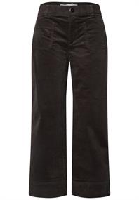 Mid Waist Wide Leg Hose im Casual Fit charred brown