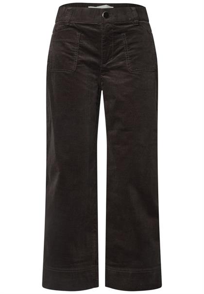 Mid Waist Wide Leg Hose im Casual Fit charred brown