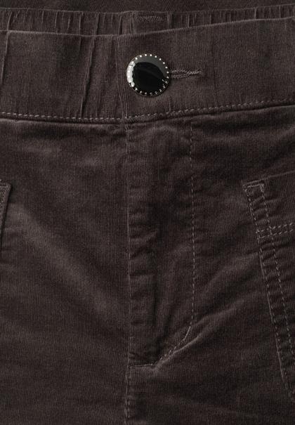 Mid Waist Wide Leg Hose im Casual Fit charred brown