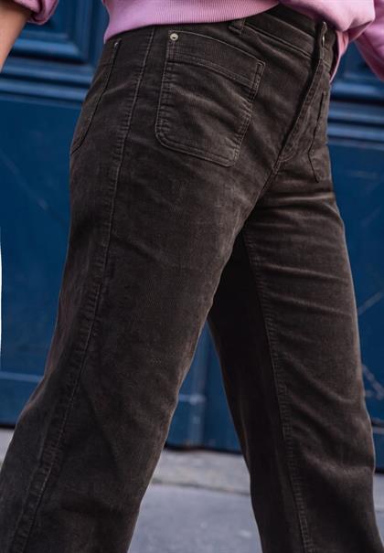 Mid Waist Wide Leg Hose im Casual Fit charred brown