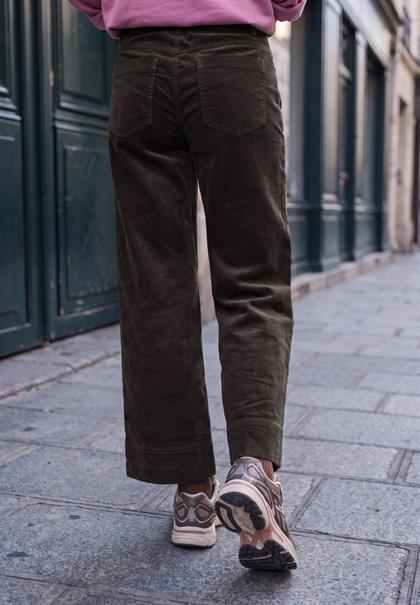 Mid Waist Wide Leg Hose im Casual Fit charred brown