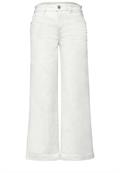 Mid Waist Wide Leg Hose im Casual Fit off white
