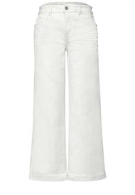 Mid Waist Wide Leg Hose im Casual Fit off white